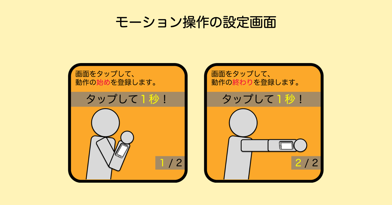 モーション操作の設定画面